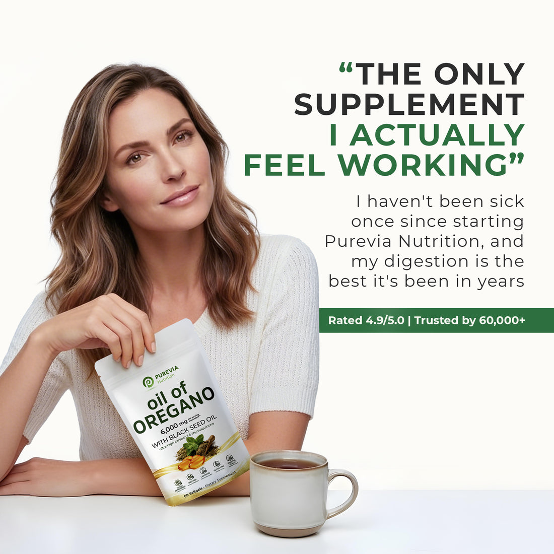Purevia® Oil Of Oregano Softgels - Naturally Strengthen Immunity and Gut Health from Within